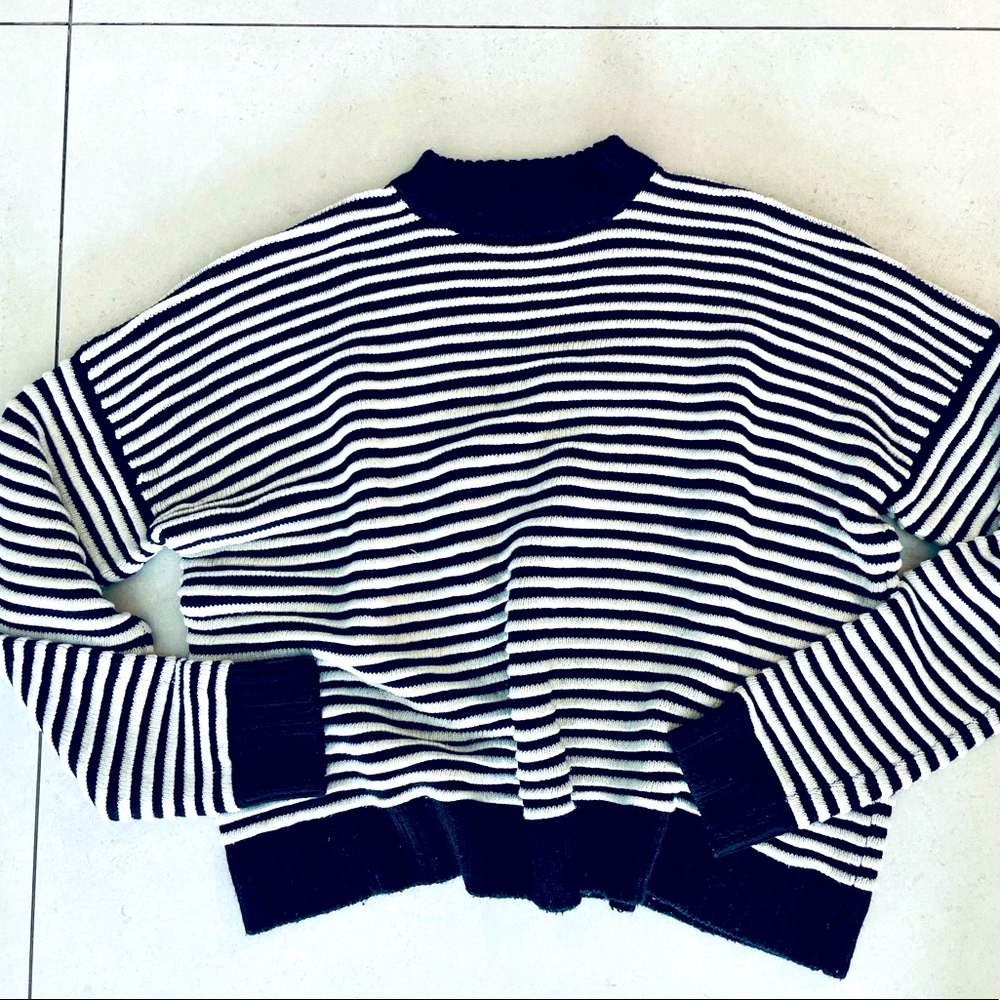 H&M Womens Cable Knit stripe Sweater size Small
